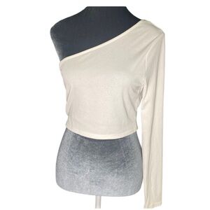 3/$20 SHEIN One Shoulder White Long-sleeve